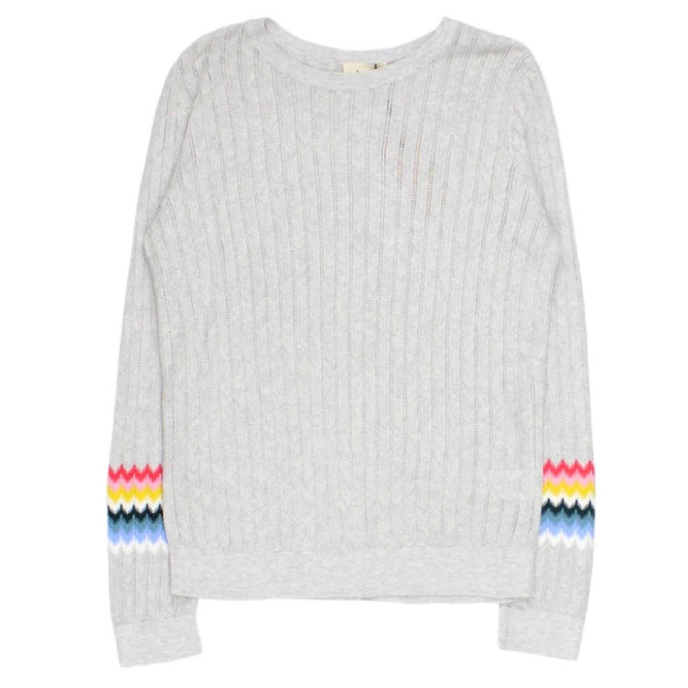 BNWT Hush Gray/Grey Nova Rainbow Sleeve Knit Sweater